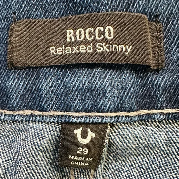True Religion Men's Blue Rocco Relaxed Skinny Fit Jeans Size 29 - Picture 5 of 6